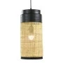 DECO NATURAL RATTAN CEILING LIGHT W BLACK METAL STAND D18x40CM