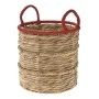NATURAL ΒΑΝΑΝΑ BASKET WΙΤΗ RED HANDLES D26x27CM