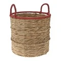 WILLOW BASKET WΙΤΗ RED HANDLES D41x46CM