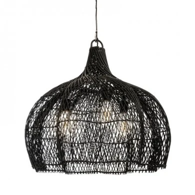 DECO RATTAN BLACK CEILING LAMP D102x85CM