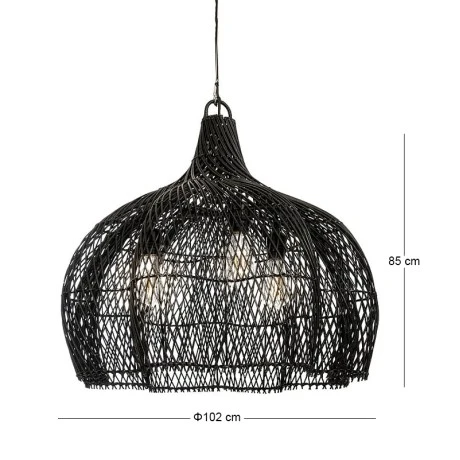 DECO RATTAN BLACK CEILING LAMP D102x85CM