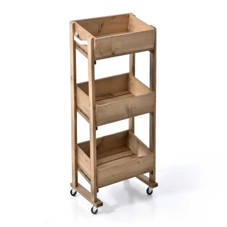 WOODEN RACK WITH 3SHELVES 40X37X95CM