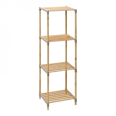 Floor shelf wooden - plastic color natural - beige 38x30x116cm.