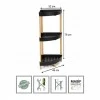 Floor shelf wooden - plastic color natural - black 44x32x79cm.