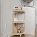 Floor shelf wooden - plastic color natural - beige 44x32x79cm.