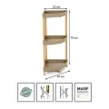 Floor shelf wooden - plastic color natural - beige 44x32x79cm.