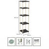 Floor shelf wooden - plastic color natural - black 28x25x137cm.