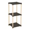 Floor shelf wooden - plastic color natural - black 28x25x72cm.