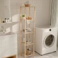 Floor shelf wooden - plastic color natural - beige 28x25x137cm.