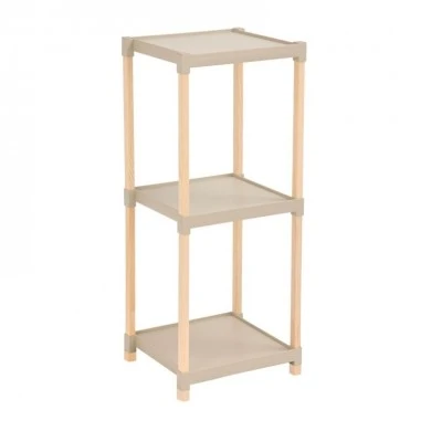 Floor shelf wooden - plastic color natural - beige 28x25x72cm.