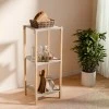 Floor shelf wooden - plastic color natural - beige 28x25x72cm.
