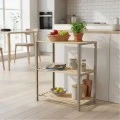 Side table - Floor shelf wooden - plastic color natural - beige 65x29x78cm.