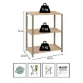 Side table - Floor shelf wooden - plastic color natural - beige 65x29x78cm.