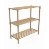 Side table - Floor shelf wooden - plastic color natural - beige 65x30x78cm.