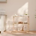 Side table - Floor shelf wooden - plastic color natural - beige 65x30x78cm.