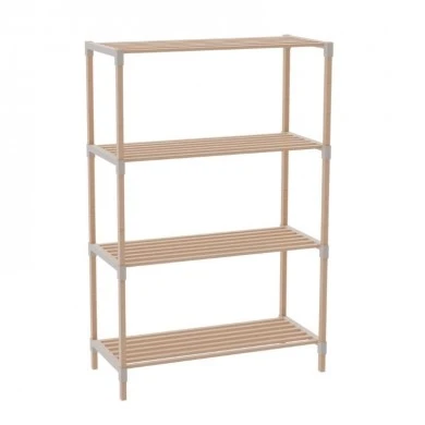 Floor shelf wooden - plastic color natural - beige 65x30x116cm.