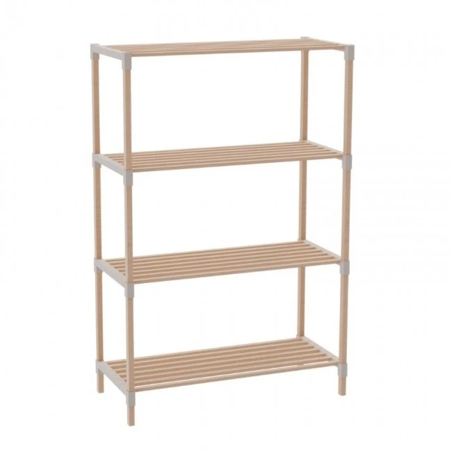 Floor shelf wooden - plastic color natural - beige 65x30x116cm.