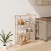 Floor shelf wooden - plastic color natural - beige 65x30x116cm.