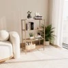 Floor shelf wooden - plastic color natural - beige 65x30x116cm.