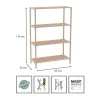 Floor shelf wooden - plastic color natural - beige 65x30x116cm.