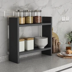 Denver Megapap melamine kitchen shelf in anthracite color 34x10x30cm.