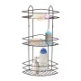 Perilla metallic bathroom rack of three shelves in black color 20x20x52cm.