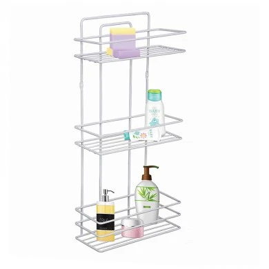 Perilla metallic bathroom rack of three shelves in white color 27x12x54cm.