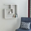 Laby Megapap melamine wall shelf in white color 75x22x80cm.
