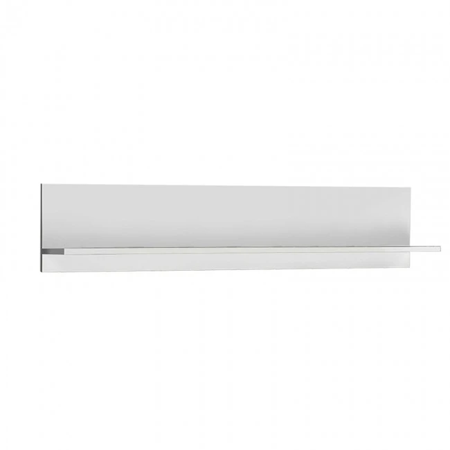 Flat Megapap melamine wall rack in white color 120x20x25cm.