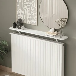 Barca Megapap melamine wall shelf in white color 120x17.5x20.4cm. Barca Megapap melamine wall shelf in white color 120x17.5x20.4cm.
