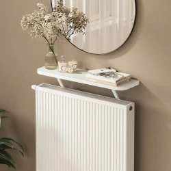 Barca Megapap melamine wall shelf in white color 60x17.5x20.4cm. Barca Megapap melamine wall shelf in white color 60x17.5x20.4cm.