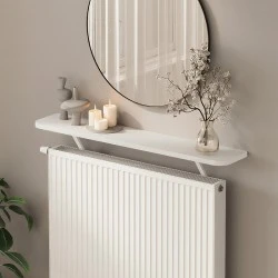 Barca Megapap melamine wall shelf in white color 91x17.5x20.4cm. Barca Megapap melamine wall shelf in white color 91x17.5x20.4cm.