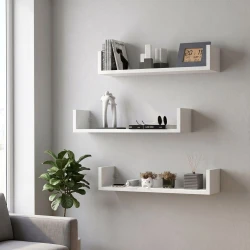 Ραφιέρα τοίχου Dark Megapap 3 τεμαχίων χρώμα λευκό 60x15x12εκ. Ραφιέρα τοίχου Dark Megapap 3 τεμαχίων χρώμα λευκό 60x15x12εκ.