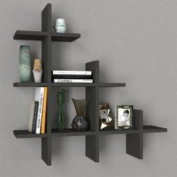 Juke Megapap melamine wall self in anthracite color 81,8x18x80cm.