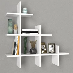 Juke Megapap melamine wall self in white color 81,8x18x80cm.