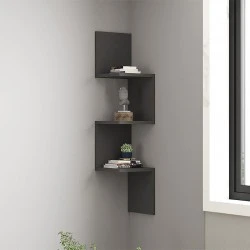 Zikzak Megapap melamine wall shelf in anthracite color 25x25x105.4cm.