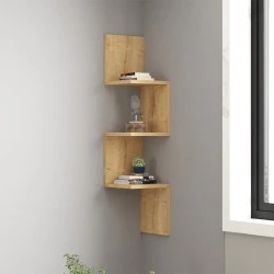Zikzak Megapap melamine wall shelf in sapphire oak color 25x25x105.4cm.