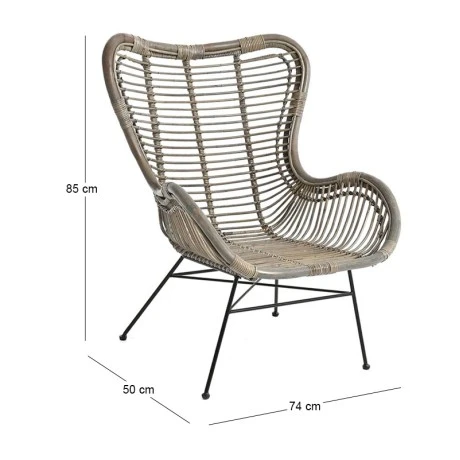RATTAN ΚΑΡΕΚΛΑ ΜΕ ΣΙΔΕΡΕΝΙΟ ΠΛΑΙΣΙΟ 74x50x85EK