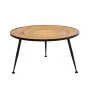 BLACK METAL ROUND COFFEE RATTAN TABLE D73x40CM