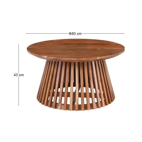 RIM Coffee Table D80x43cm Solid Wood Acacia Natural Finish