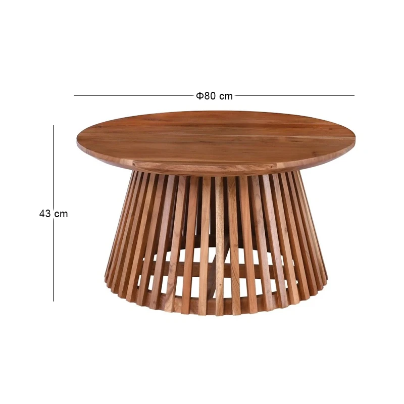 RIM Coffee Table D80x43cm Solid Wood Acacia Natural Finish