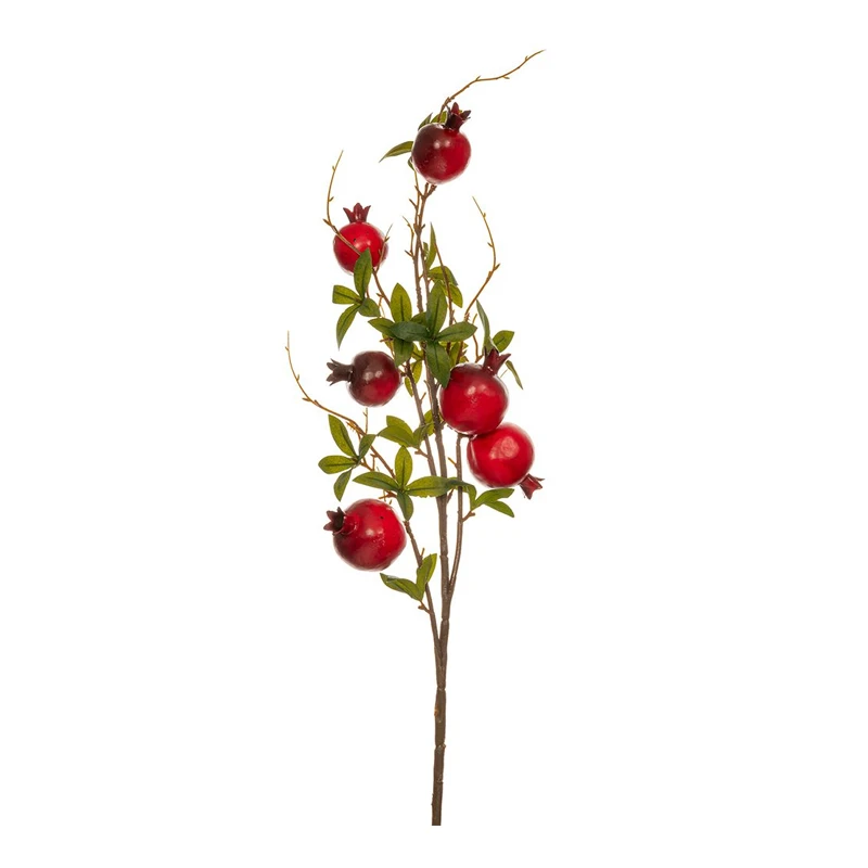ARTIFICIAL RED POMEGRANATE BRANCH 84CM