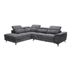 ROMEO Left Facing Corner-Relax Sofa, Grey Fabric