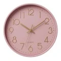 PLASTIC WALL CLOCK IN PINK COLOR WITH GOLD DETAILS D30X4CM