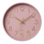 PLASTIC WALL CLOCK IN PINK COLOR WITH GOLD DETAILS D30X4CM