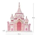 XMAS PINK RESIN CASTLE LAND OF SWEETS 60X17X66CM