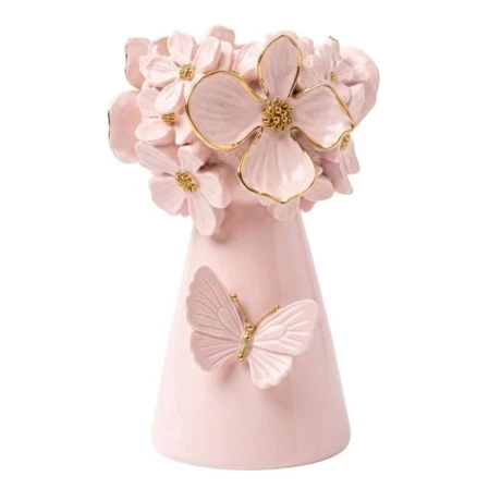 WHITE RESIN EMBOSSED FLOWERS CANDLEHOLDER D7X12CM
