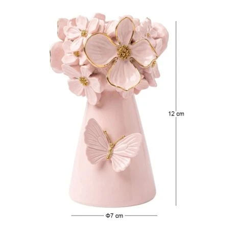 WHITE RESIN EMBOSSED FLOWERS CANDLEHOLDER D7X12CM