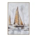 SAIL BOAT ΠΙΝΑΚΑΣ ΕΛΑΙΟΓΡΑΦΙΑ ΜΕ ΦΥΣΙΚΗ ΚΟΡΝΙΖΑ ΣΕ ΤΥΠΩΜΕΝΟ ΚΑΜΒΑ 80Χ120ΕΚ