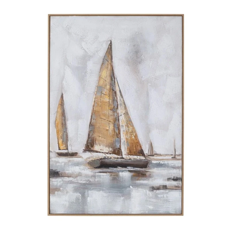 SAIL BOAT ΠΙΝΑΚΑΣ ΕΛΑΙΟΓΡΑΦΙΑ ΜΕ ΦΥΣΙΚΗ ΚΟΡΝΙΖΑ ΣΕ ΤΥΠΩΜΕΝΟ ΚΑΜΒΑ 80Χ120ΕΚ